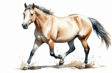 horse isolated on white background watercolor