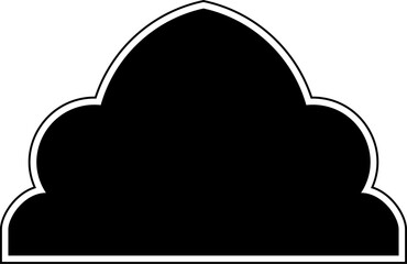 Islamic Dome Design Glyph with outline Black filled silhouettes Design pictogram symbol visual illustration