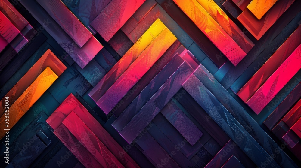 Aufkleber a dynamic abstract geometric pattern featuring vibrant zigzag lines