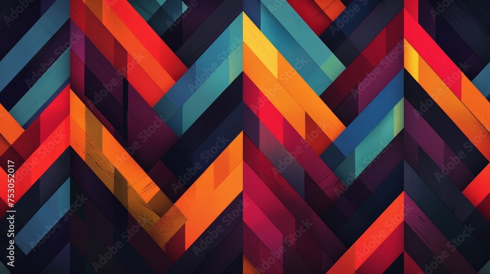 Aufkleber a dynamic abstract geometric pattern featuring vibrant zigzag lines