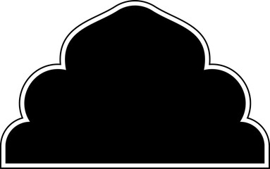 Islamic Dome Design Glyph with outline Black filled silhouettes Design pictogram symbol visual illustration