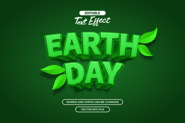 Eart day 3d editable text effect
