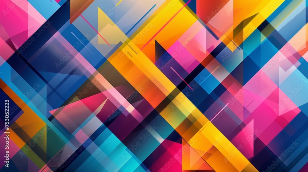 Aufkleber a dynamic array of colorful geometric backgrounds