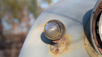 rusty turn of a retro car