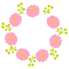 Naklejka na ściany i meble Spring Illustration. Vector spring flowers illustration mandala. Cute element for greeting cards, posters, stickers and seasonal design. Isolated on white background.