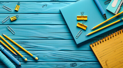 A Canvas of Creativity, Stationery Sprawled Across a Wooden Table, A Symphony of Colors Waiting to Be Played