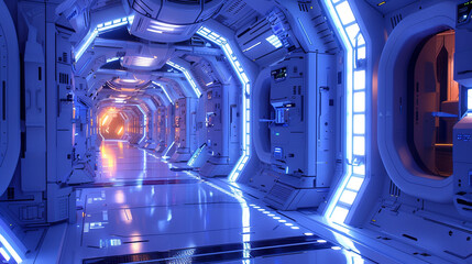 hallway in a space station
