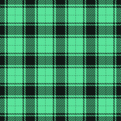 Soft lime and dark green color striped lines tartan check seamless plaid pattern background for textile design, napkin, handkerchief, blanket, cover, tablecloth. Vector illustration.