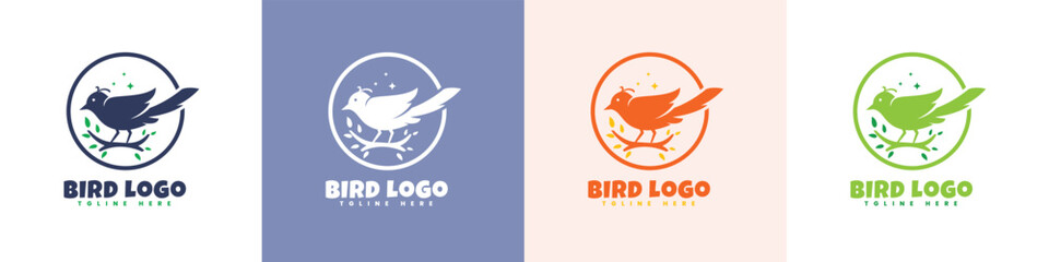 Modern Bird logo design, All elements in this template are fully editable, Vector design.