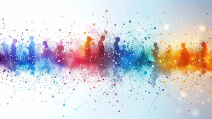 The connections between people concept, isolated on a white background and space for text.