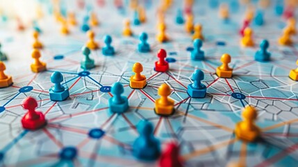 The connections between people concept, isolated on a white background and space for text.