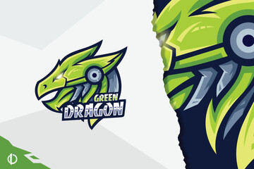 Modern Dragon logo design, Mascot & Esports Design, All elements in this template are fully editable, Vector design.