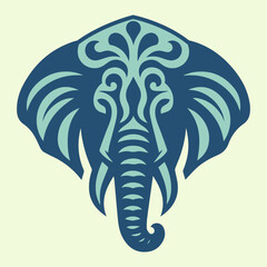 Fototapeta premium Illustration vector graphic of aesthetically patterned elephant head with color background. Perfect for company or gaming logo.