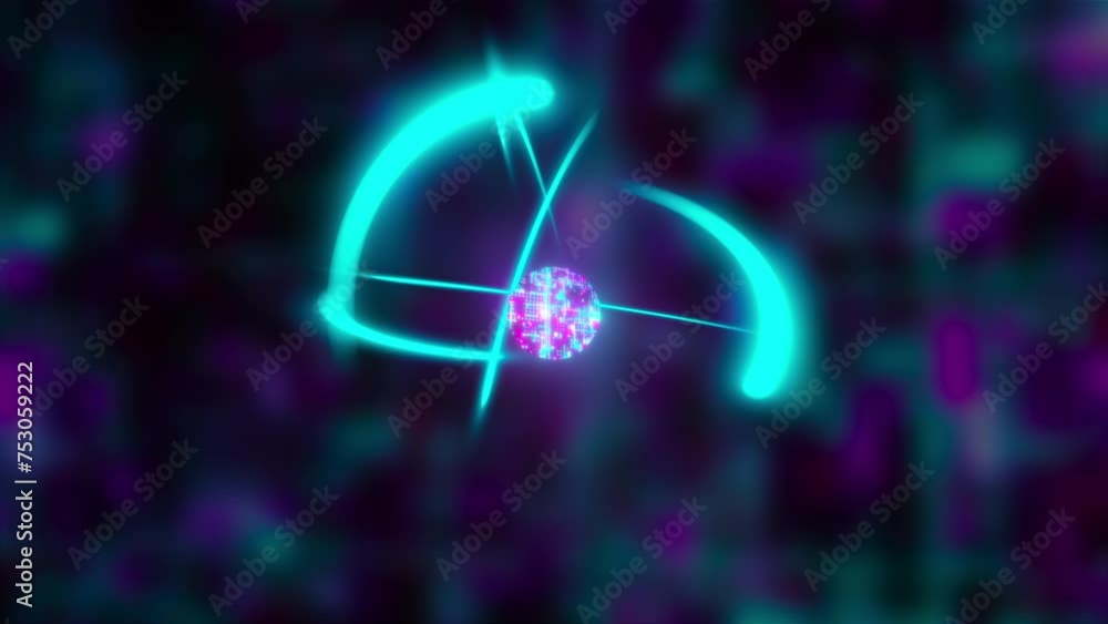 Aufkleber abstract digital atom. computer generated 3d render