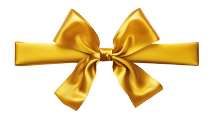 Gold bow isolated on transparent background