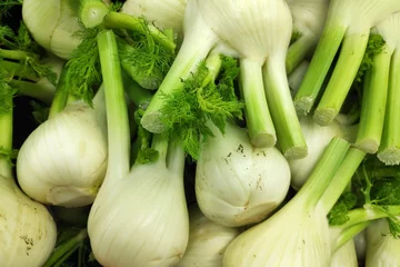 Foto op Canvas Stack of Florence fennel bulbs on a market stall © BreizhAtao