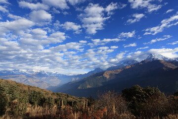 himalayan snow mountain range in Nepal in day time