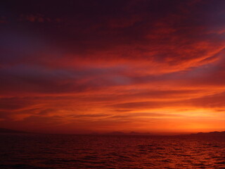 bodrum sunset scenery mediterranean sea aegean coast of turkey 