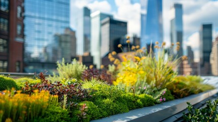 New apartment building with a green roof for sustainability and ecology - 753062024