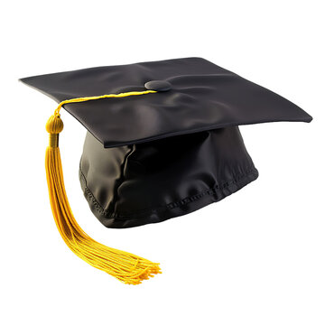 Graduation hat on transparent background