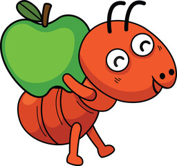Hand drawn ant character illustration, vector