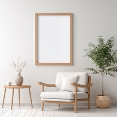 Vertical A4 Size Blank Frame on Wall for Decoration