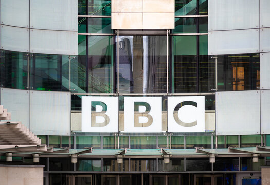 London, United Kingdom - February 26, 2024: The British Broadcasting Corporation (BBC) is a British public service broadcaster headquartered at Broadcasting House in London, England.