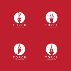 Torch Light Vector Logo Design Template