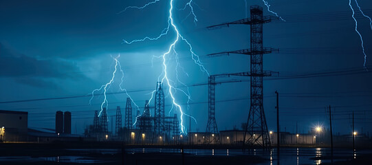 power plants, electricity, lightning 1