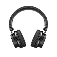 
Black headphones isolated on png transparent background