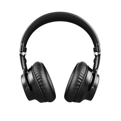 
Black headphones isolated on png transparent background