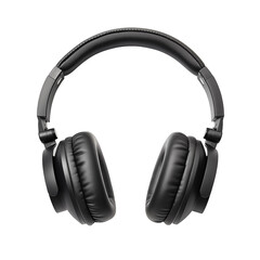 
Black headphones isolated on png transparent background