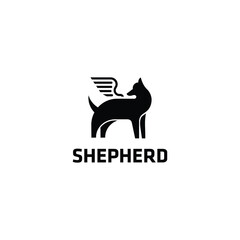 Majestic Shepherd with Eagle Wings like Griffin logo design