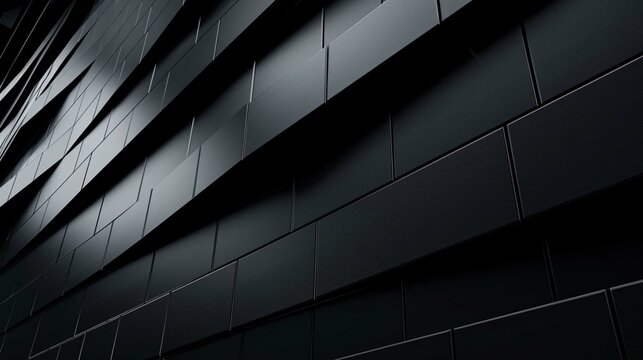 black abstract, iPhone wallpaper, monochrome design, neat symmetrical pattern, parallelogram tiles, right lower third lighting