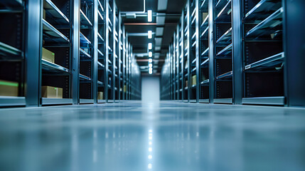 The Heart of Connectivity, Data Centers Pulse with Life, Where Technology Meets the Future Head-On - obrazy, fototapety, plakaty
