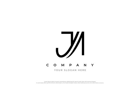 Initial Letter JA Logo Design Vector