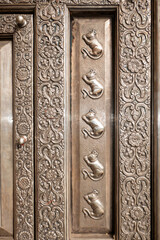 rat prints at the temple door of Deshnoke , Rajasthan, India - 753068645