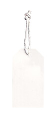 white blank tag with string isolated on white