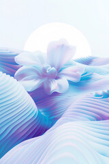 Wallpaper for the screen, waves and curves in the spectrum from blue to violet. Abstract, eternity concept. - 753068677