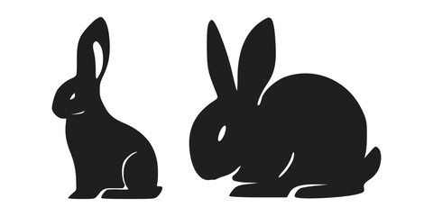 Rabbit Vector. Isolated rabbit shadow on a white background	