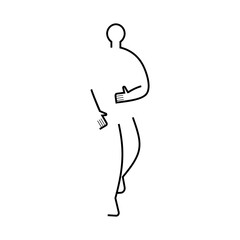 Icon of walking man isolated on white