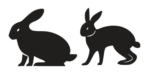 Rabbit Vector. Isolated rabbit shadow on a white background	