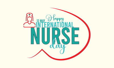 Nurse day text design with white background.