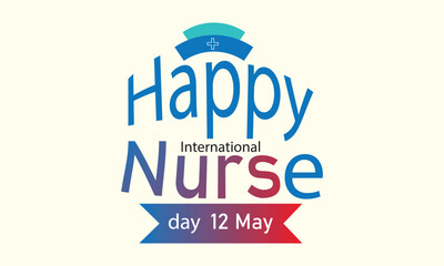 Nurse day text design with white background.