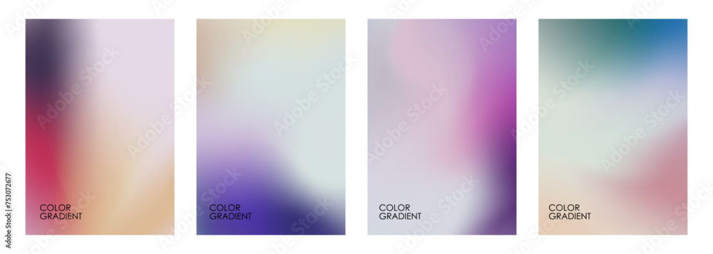 Aufkleber set of blurred backgrounds. color gradients. defocused color templates for creative graphic design. 