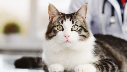 portrait of a cat at the vet