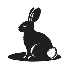 Rabbit Vector. Isolated rabbit shadow on a white background	