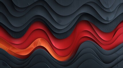 Vivid 3d abstract business backdrop featuring bold red and black colors for contemporary design.