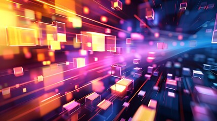 blurred squares abstract techno loop background