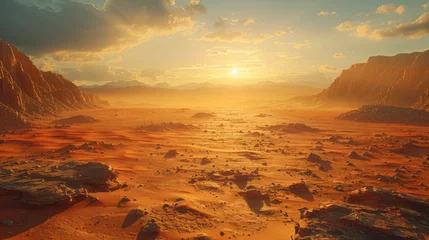 Fototapeten Virtual landscape on the Mars. 3D rendered Illustration. © Matthew